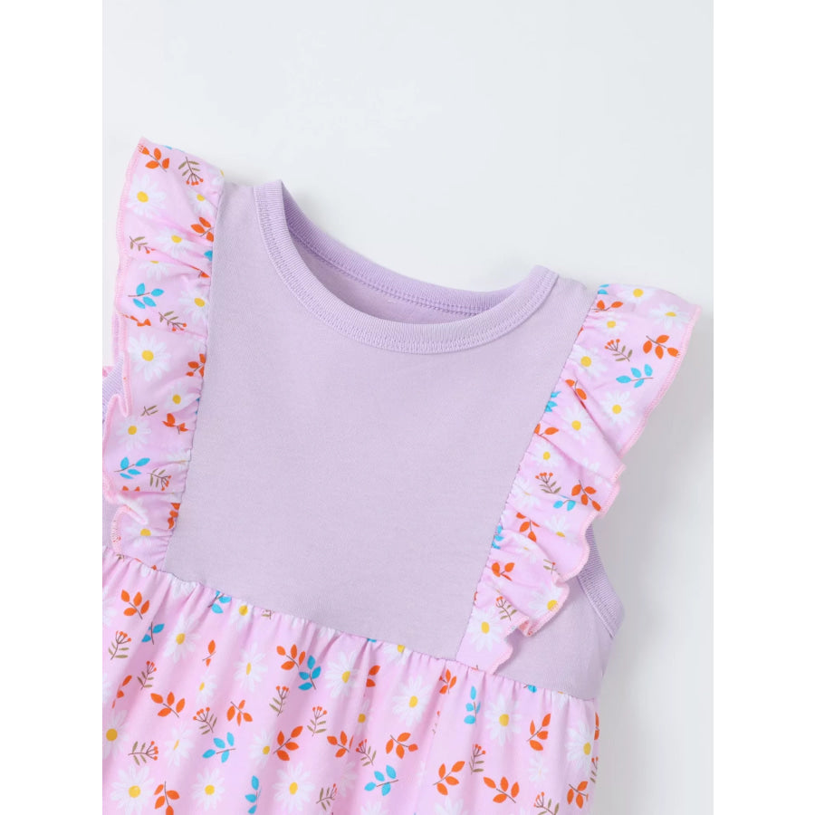 Children’s Ruffled Floral Print Dress Apparel and Accessories