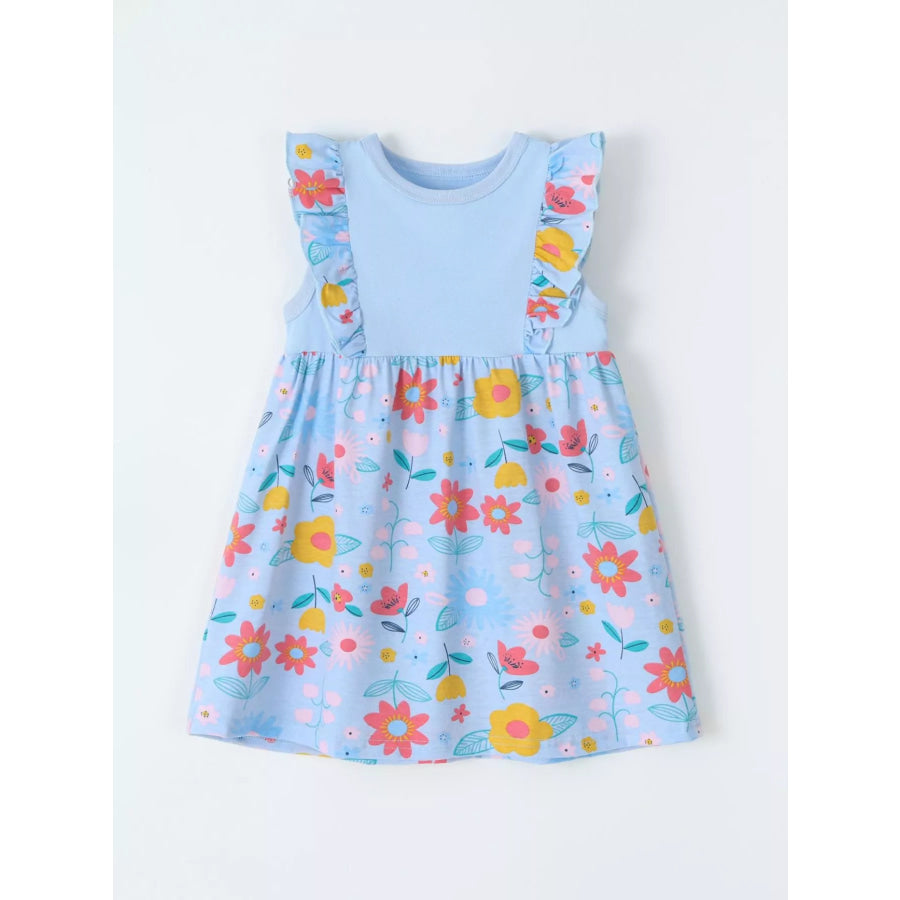 Children’s Ruffled Floral Print Dress Apparel and Accessories