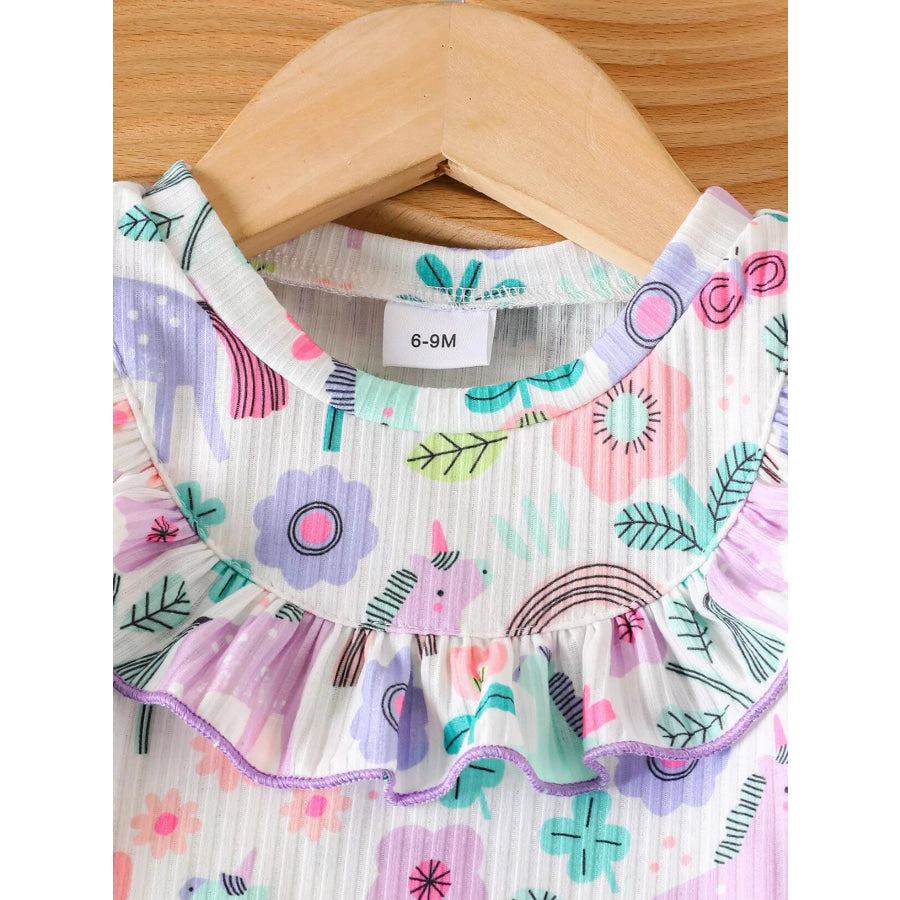 Children’s Ruffled Floral Top and Pants Set Apparel and Accessories