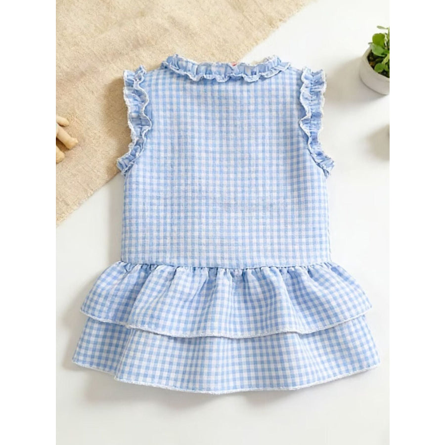 Children’s Ruffled Gingham Sleeveless Dress Apparel and Accessories