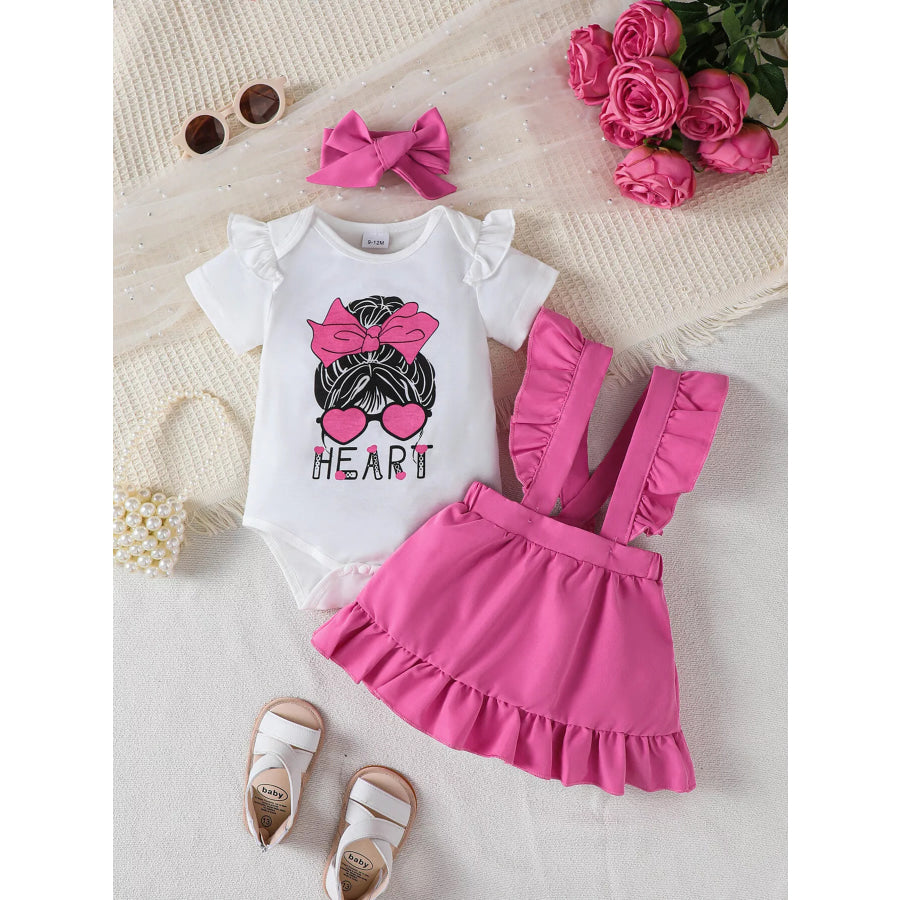Children’s Ruffled Graphic Bodysuit and Dress Set Apparel and Accessories