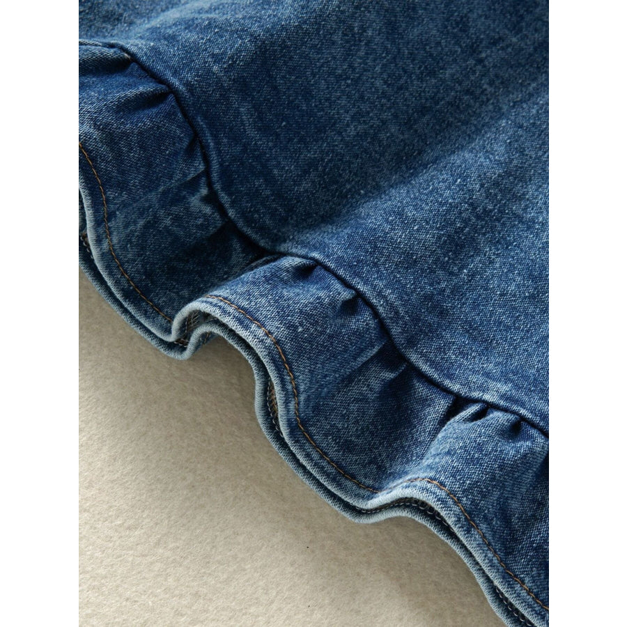 Children’s Ruffled Hem Denim Overall Dress Apparel and Accessories