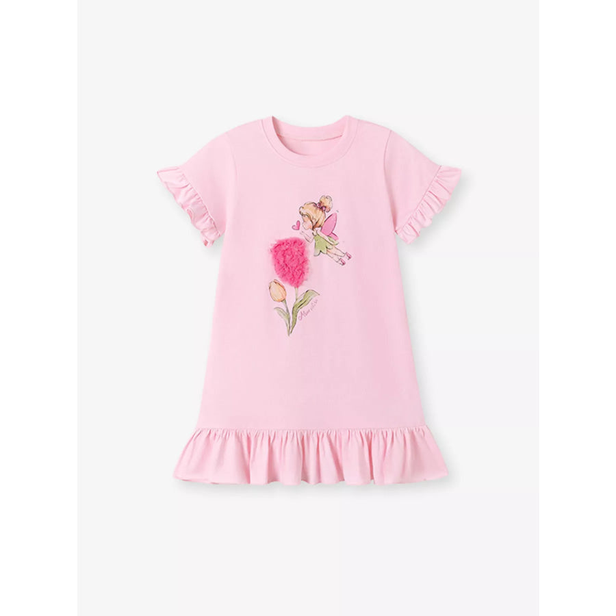 Children’s Ruffled Hem Short Sleeve Dress Apparel and Accessories