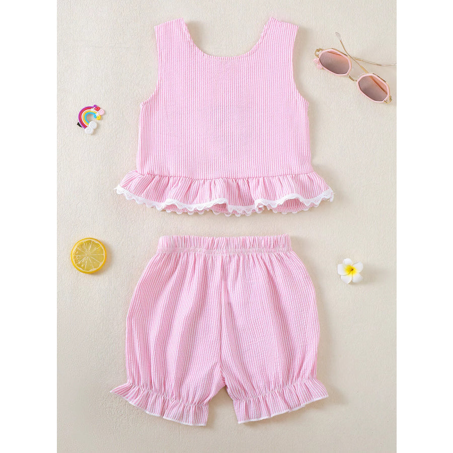 Children’s Ruffled Hem Tank & Shorts Set Apparel and Accessories