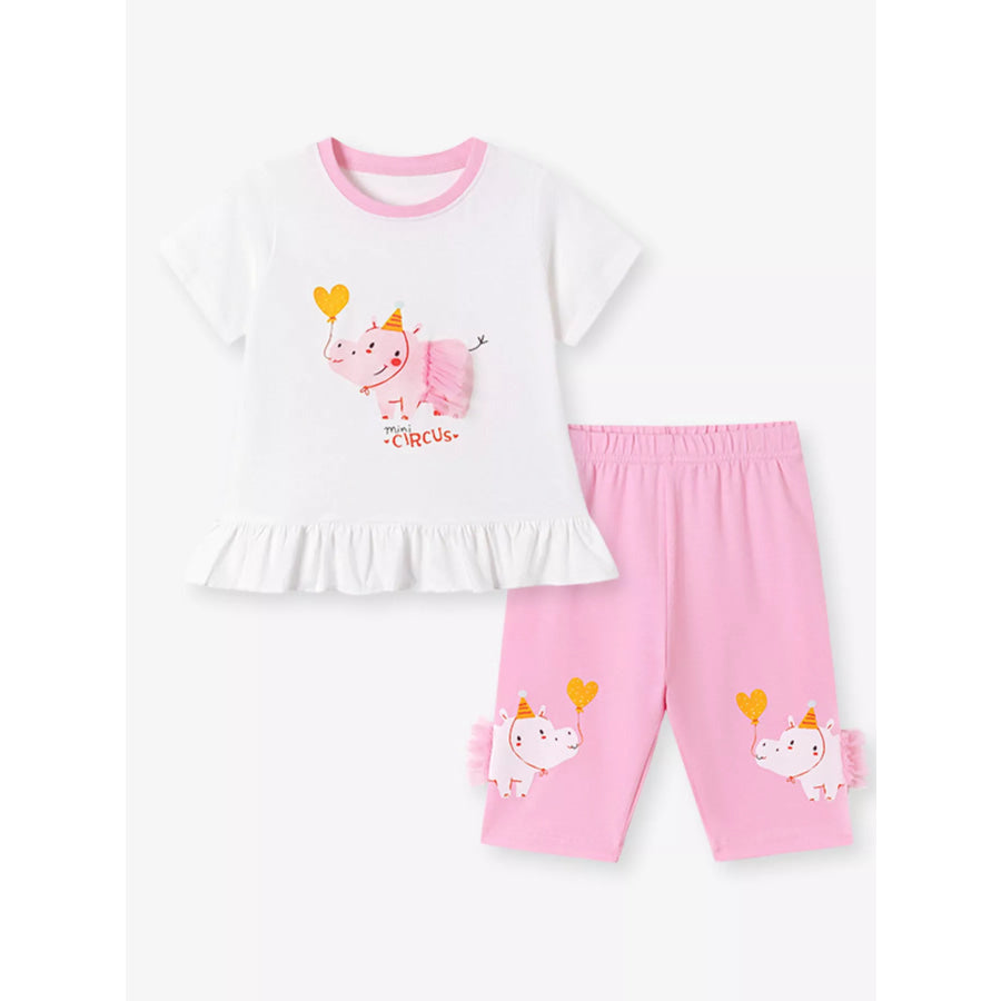 Children’s Ruffled Hem Top and Capri Set Apparel and Accessories