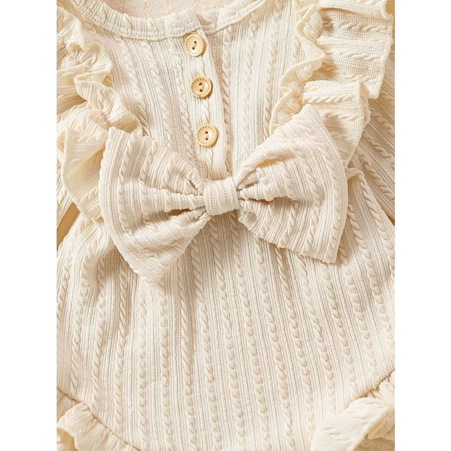 Children’s Ruffled Long Sleeve One-Piece Bodysuit with Headband Apparel and Accessories