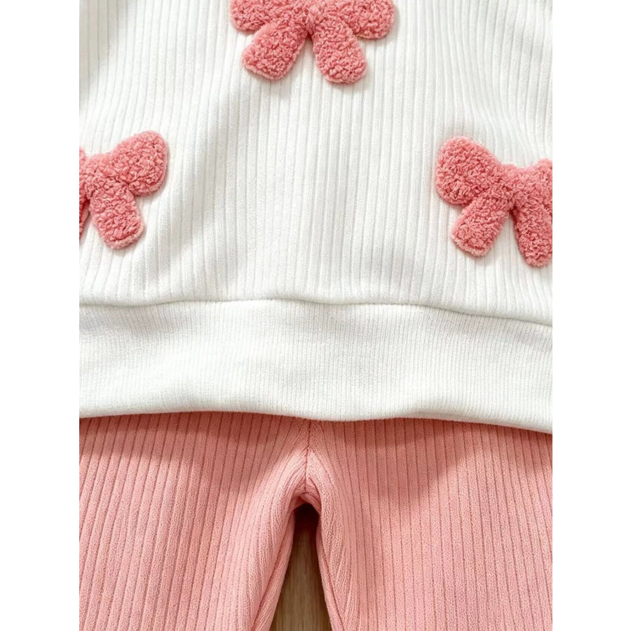Children’s Ruffled Long Sleeve Top and Flare Pants Set Apparel and Accessories