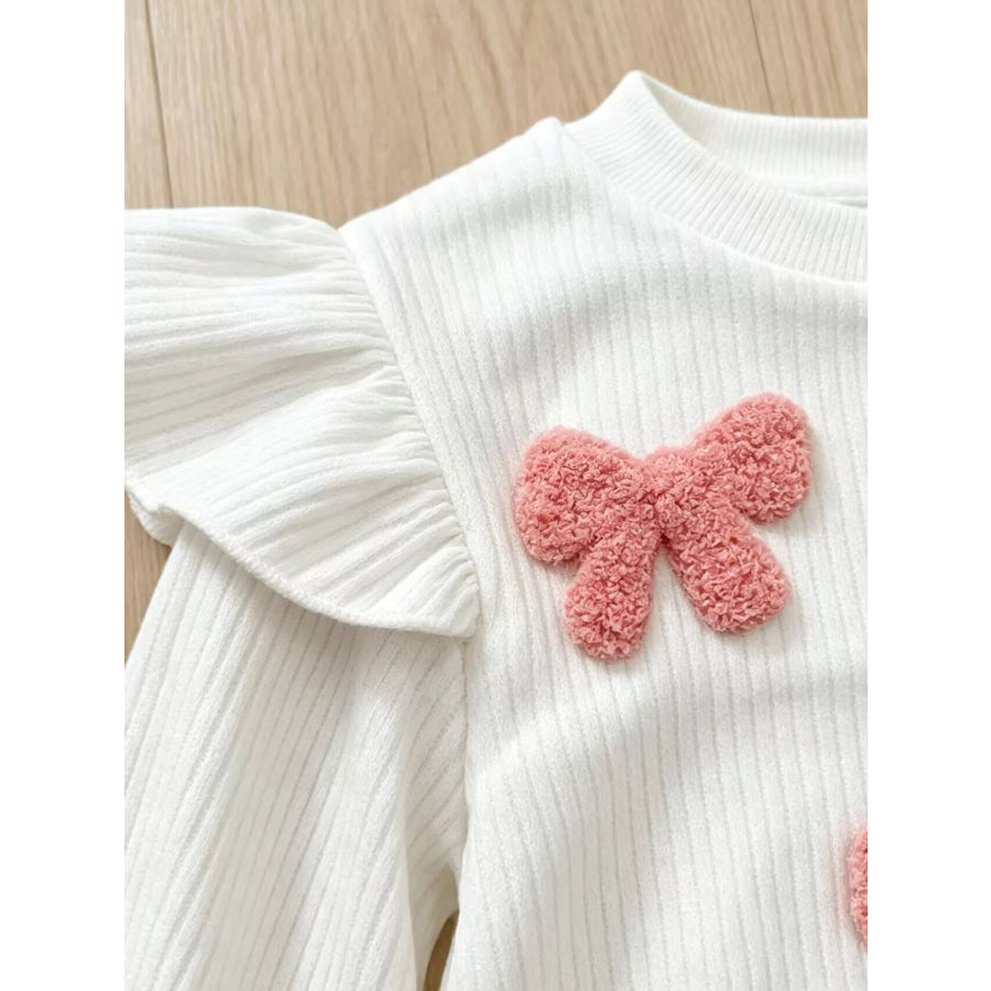 Children’s Ruffled Long Sleeve Top and Flare Pants Set Apparel and Accessories