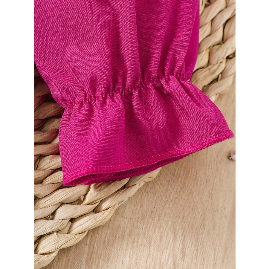 Children’s Ruffled Mesh Top and Denim Skirt Set Apparel and Accessories