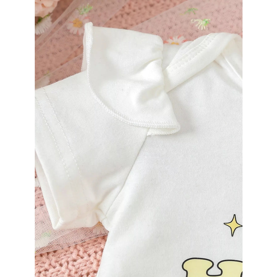 Children’s Ruffled Short Sleeve Bodysuit and Shorts Set with Headband Apparel and Accessories