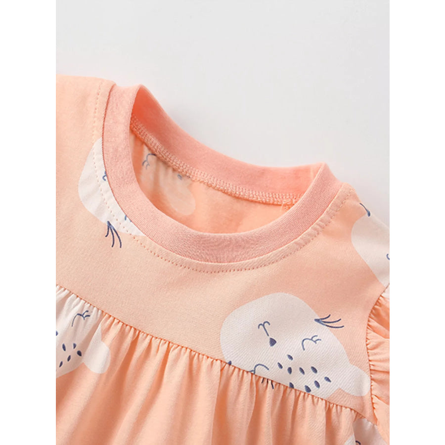Children’s Ruffled Sleeve Top and Shorts Set Apparel and Accessories