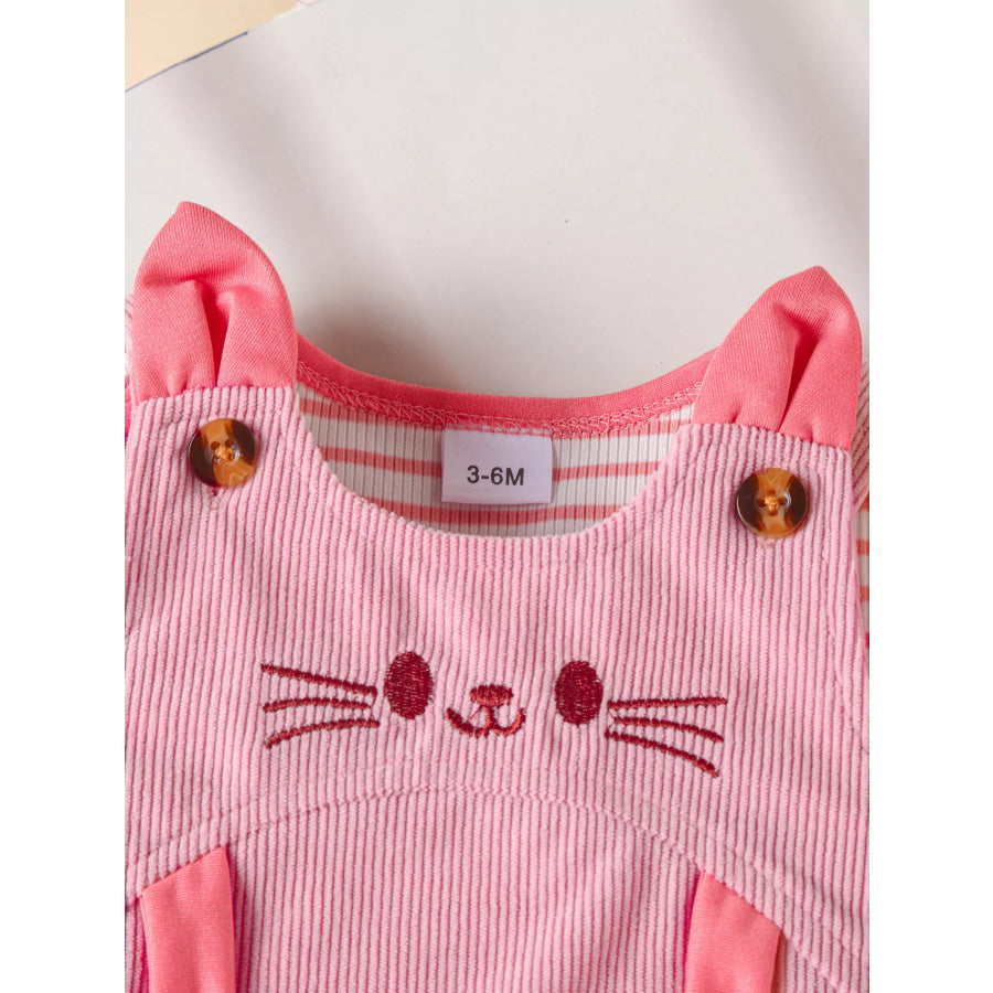 Children’s Ruffled Trim Bodysuit and Dress Set with Headband Apparel and Accessories