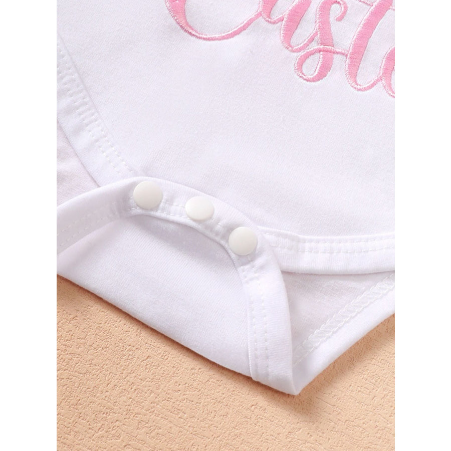 Children’s Ruffled Trim Bodysuit and Skirt Set with Headband Apparel and Accessories