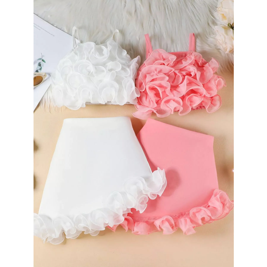 Children’s Ruffled Trim Cami Top & Skirt Set Apparel and Accessories