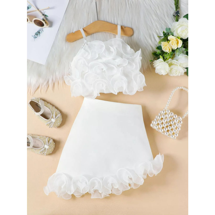 Children’s Ruffled Trim Cami Top & Skirt Set Apparel and Accessories