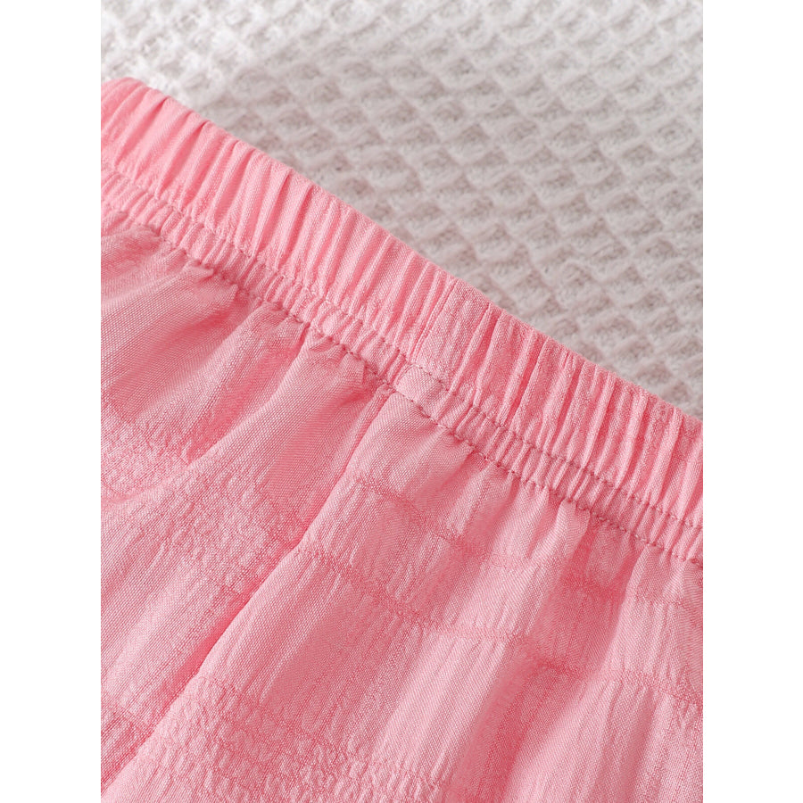 Children’s Ruffled Trim Textured Top and Pants Set Apparel and Accessories