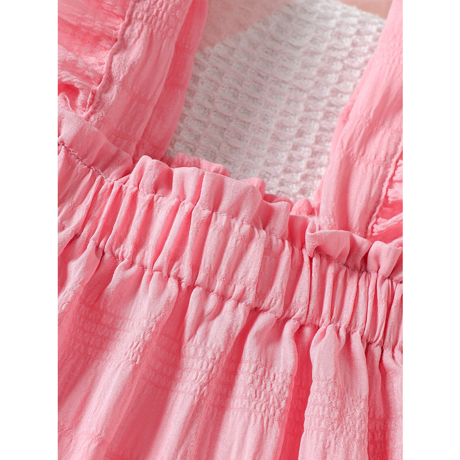 Children’s Ruffled Trim Textured Top and Pants Set Pink / 3-6M Apparel and Accessories