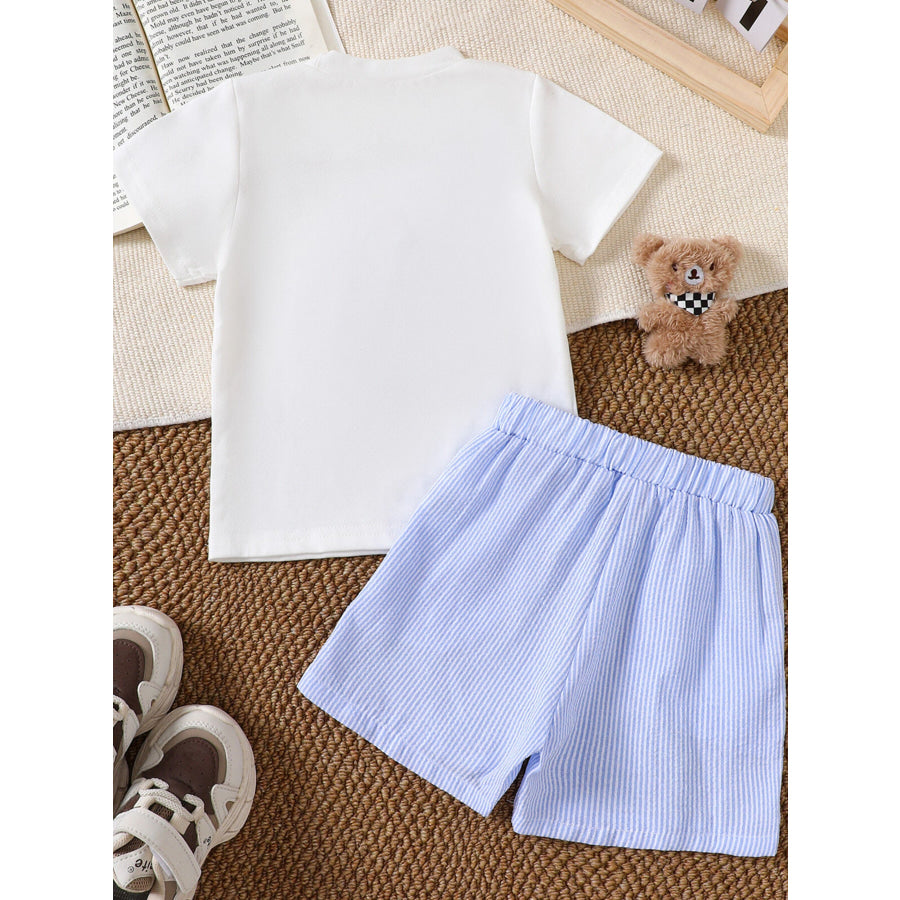 Children’s Sailboat Tee and Striped Shorts Set Apparel and Accessories