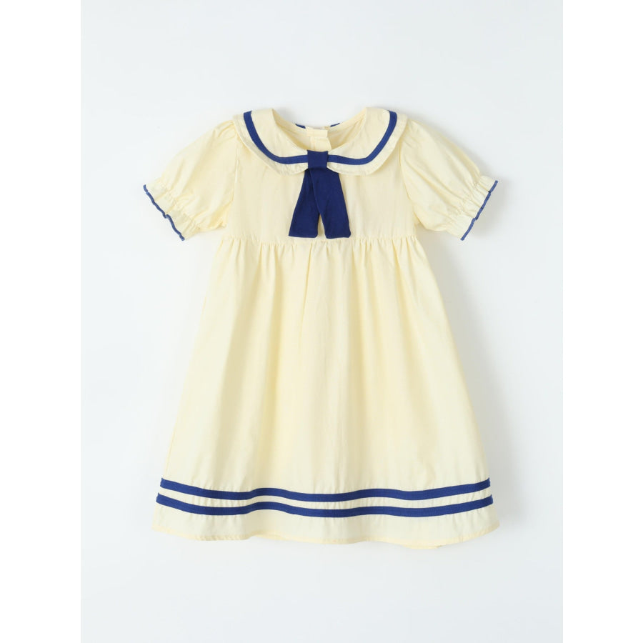 Children’s Sailor Collar Puff Sleeve Casual Dress Apparel and Accessories