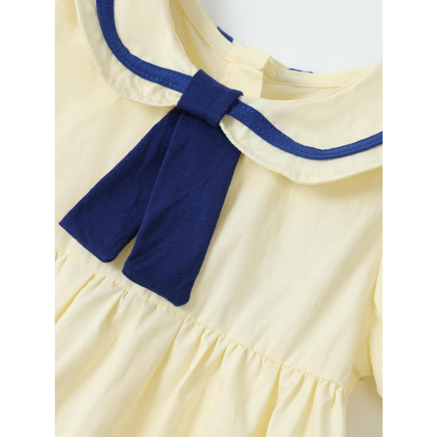 Children’s Sailor Collar Puff Sleeve Casual Dress Apparel and Accessories