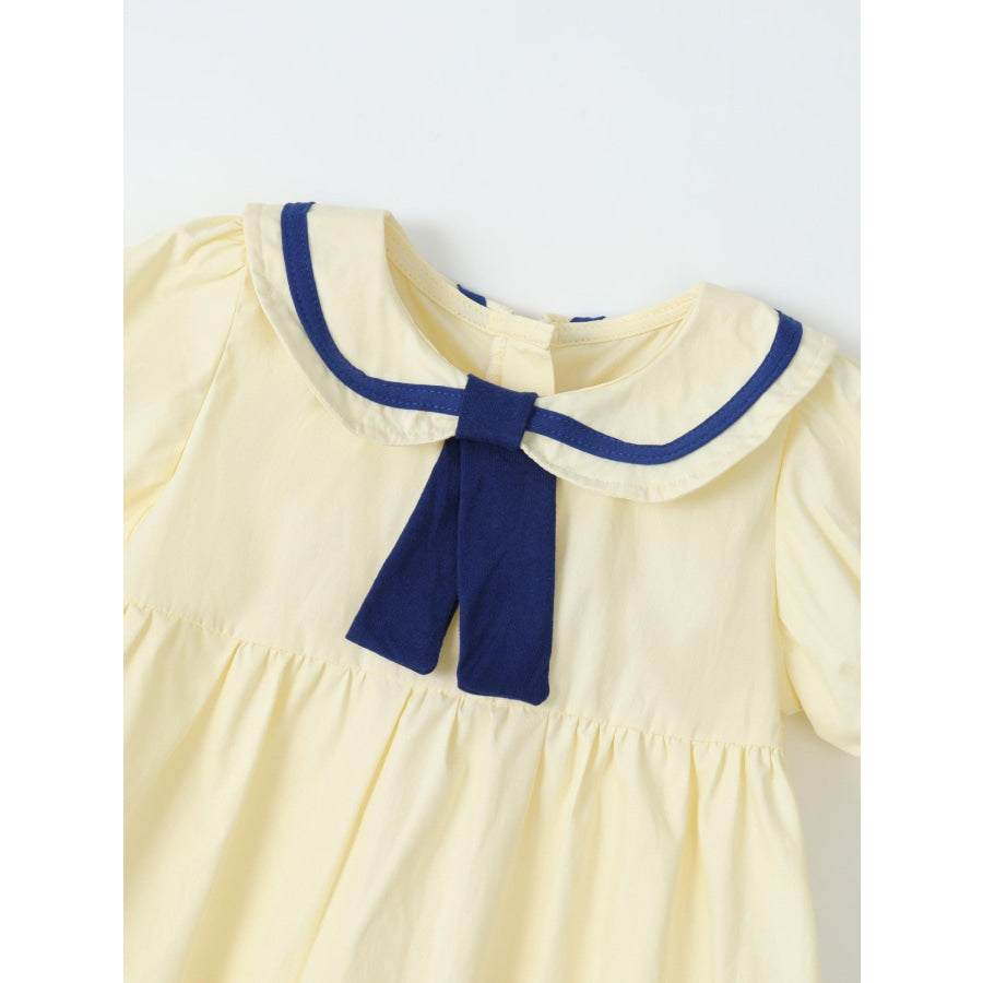 Children’s Sailor Collar Puff Sleeve Casual Dress Apparel and Accessories