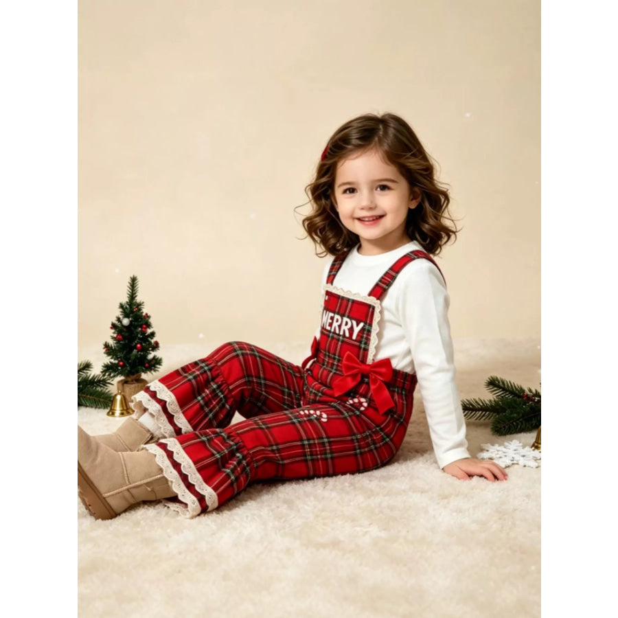 Children’s Santa Baby Plaid Ruffle Jumpsuit Apparel and Accessories