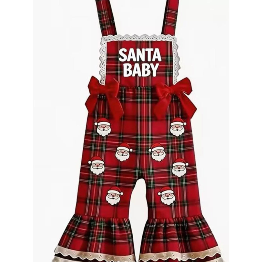 Children’s Santa Baby Plaid Ruffle Jumpsuit Apparel and Accessories