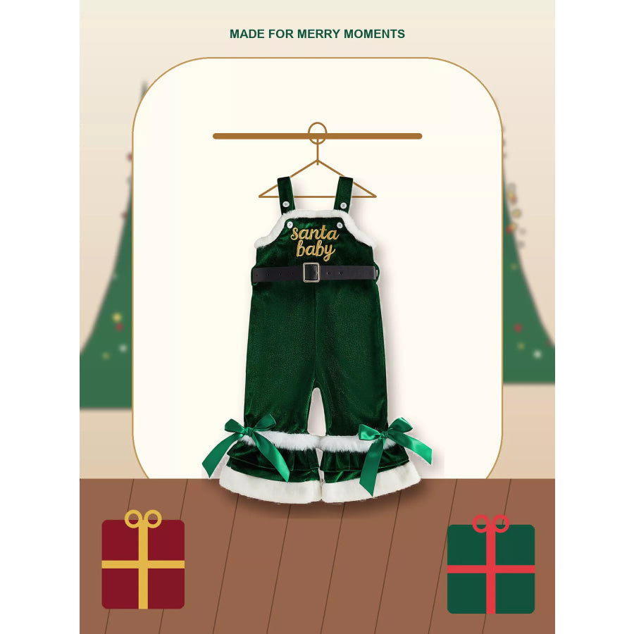 Children’s Santa Baby Velvet Christmas Overalls Apparel and Accessories