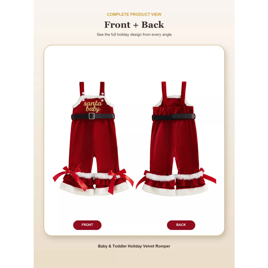 Children’s Santa Baby Velvet Christmas Overalls Apparel and Accessories