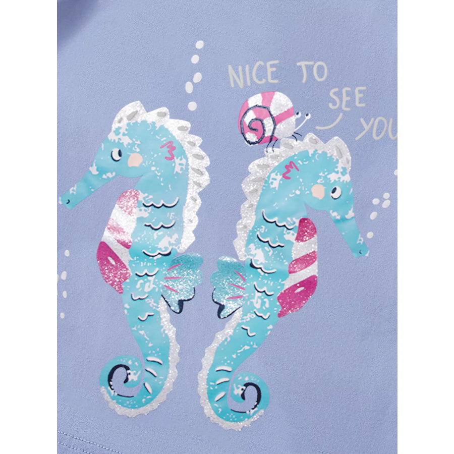 Children’s Seahorse Graphic Short Sleeve T-Shirt Apparel and Accessories