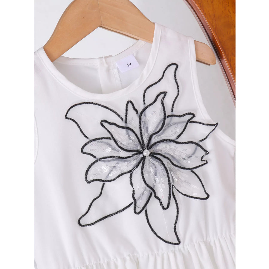 Children’s Sequin Flower Sleeveless Dress Apparel and Accessories