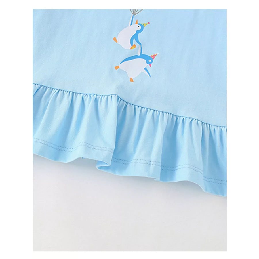 Children’s Sequin Penguin Balloon Ruffle Hem T-Shirt Apparel and Accessories