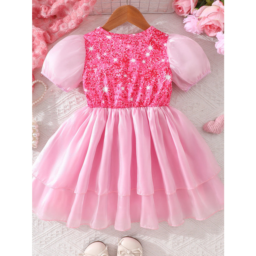 Children’s Sequin Puff Sleeve Dress Apparel and Accessories