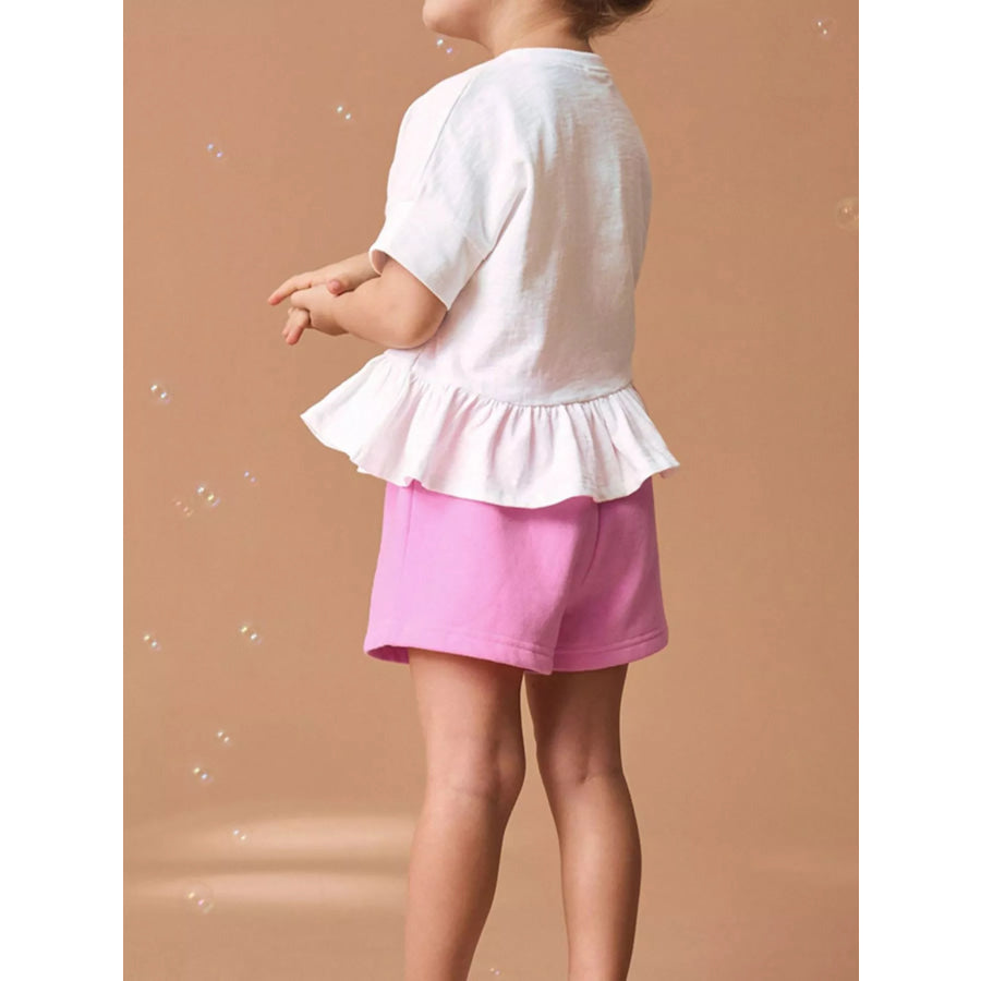 Children’s Sequin Rainbow Ruffle Hem Top and Shorts Set Apparel and Accessories