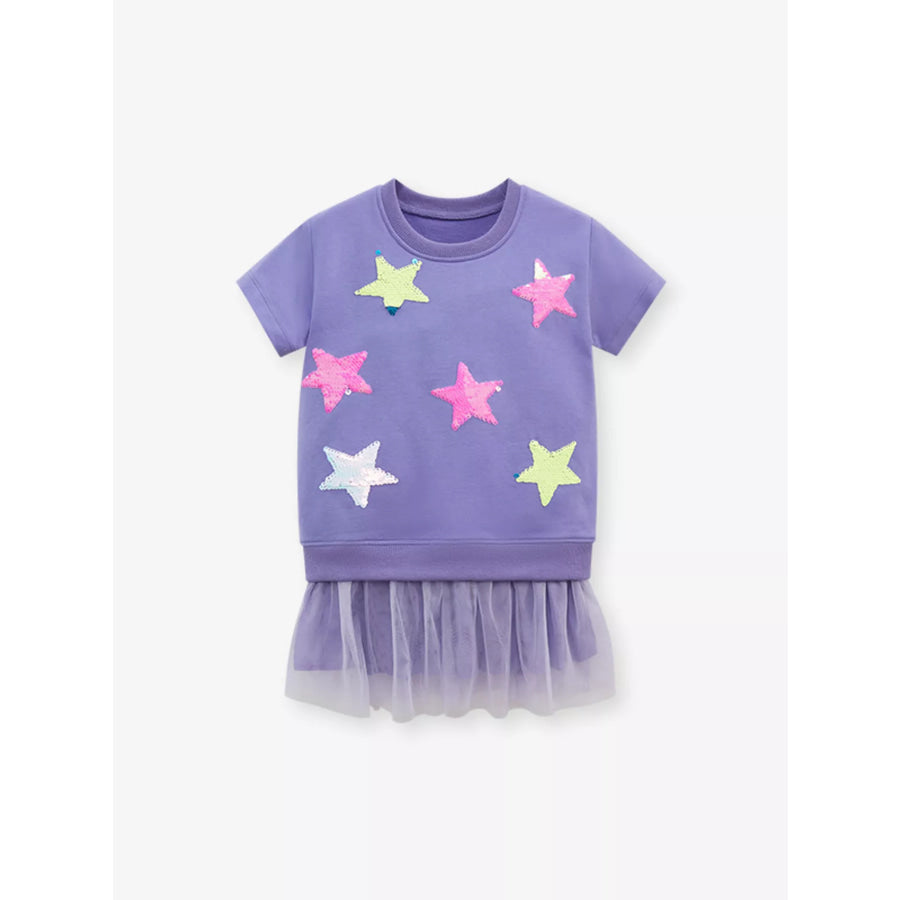 Children’s Sequin Star Embellished Tulle Dress Apparel and Accessories