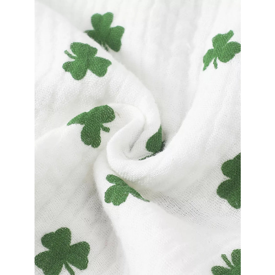 Children’s Shamrock Print Ruffle Set with Headband Apparel and Accessories