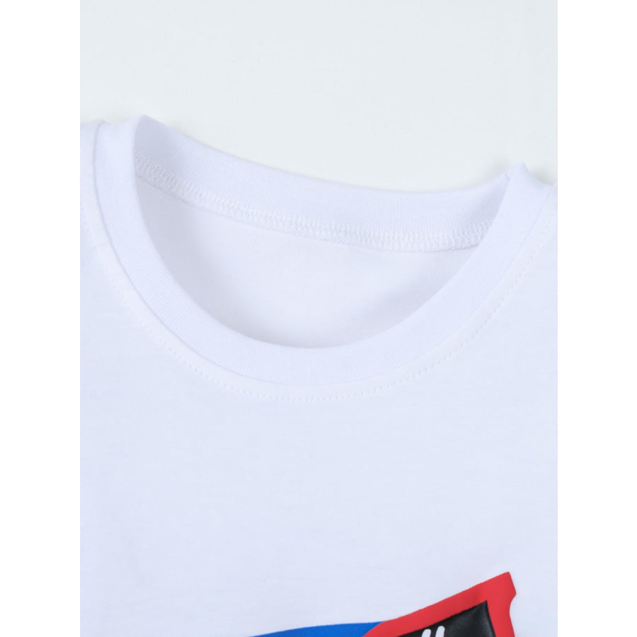 Children’s Shark Graphic Round Neck T-Shirt Apparel and Accessories