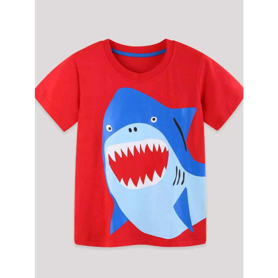 Children’s Shark Graphic Short Sleeve T-Shirt Apparel and Accessories