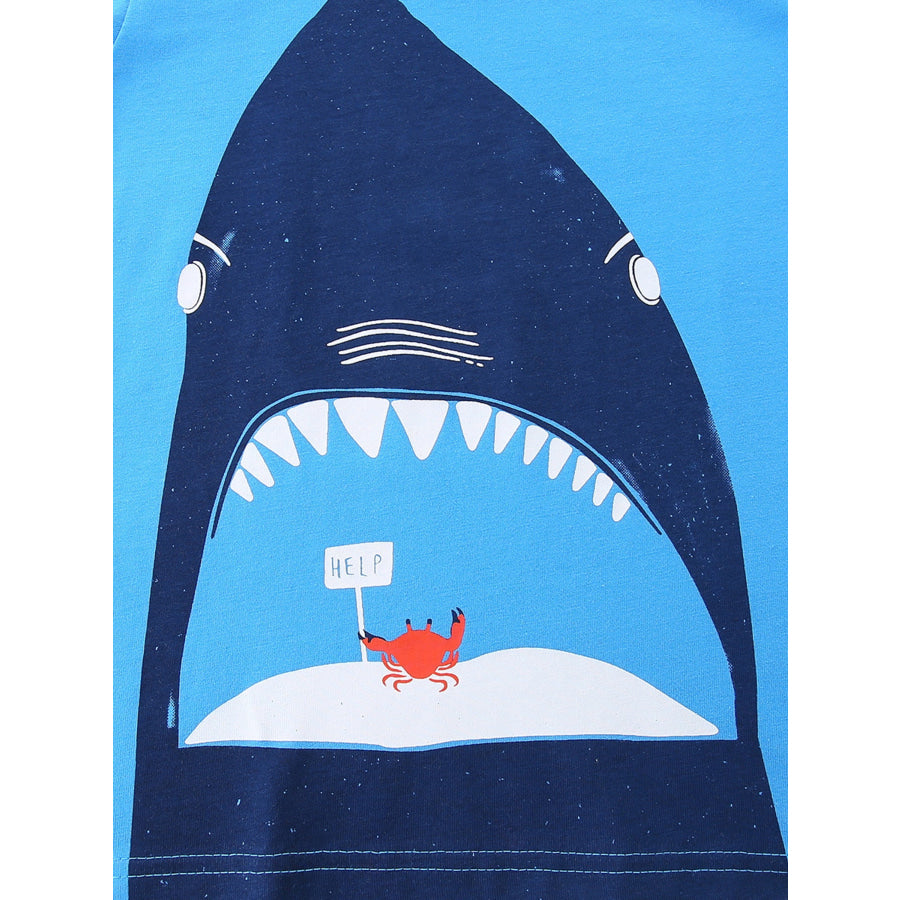 Children’s Shark Graphic Short Sleeve T-Shirt Apparel and Accessories
