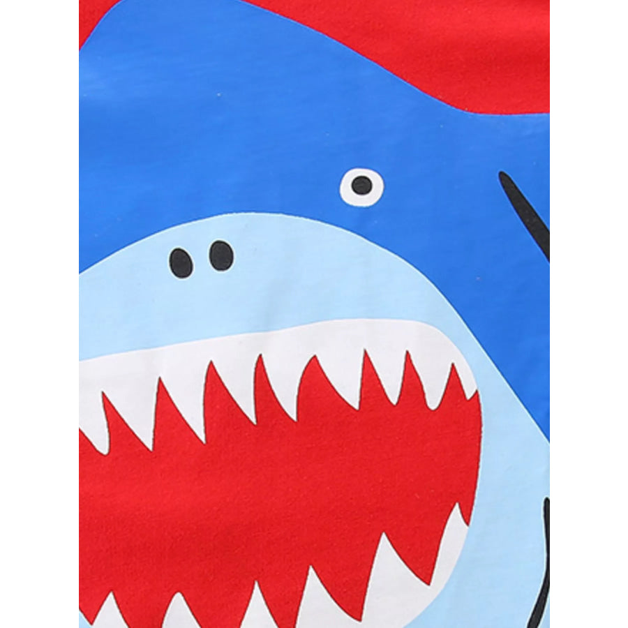 Children’s Shark Graphic Tee and Shorts Set Apparel and Accessories
