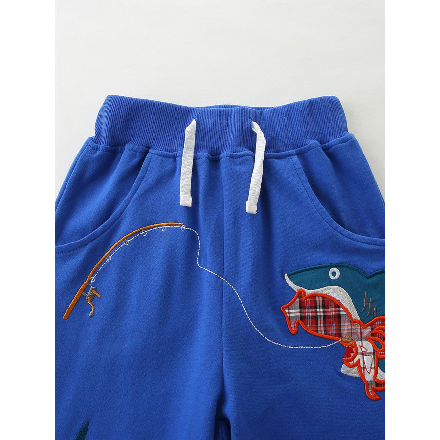 Children’s Shark Graphic Tee and Shorts Set Apparel and Accessories