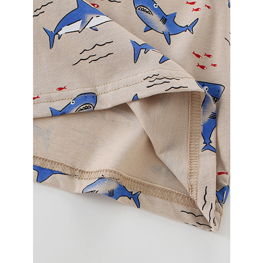 Children’s Shark Print Crew Neck T-Shirt Apparel and Accessories