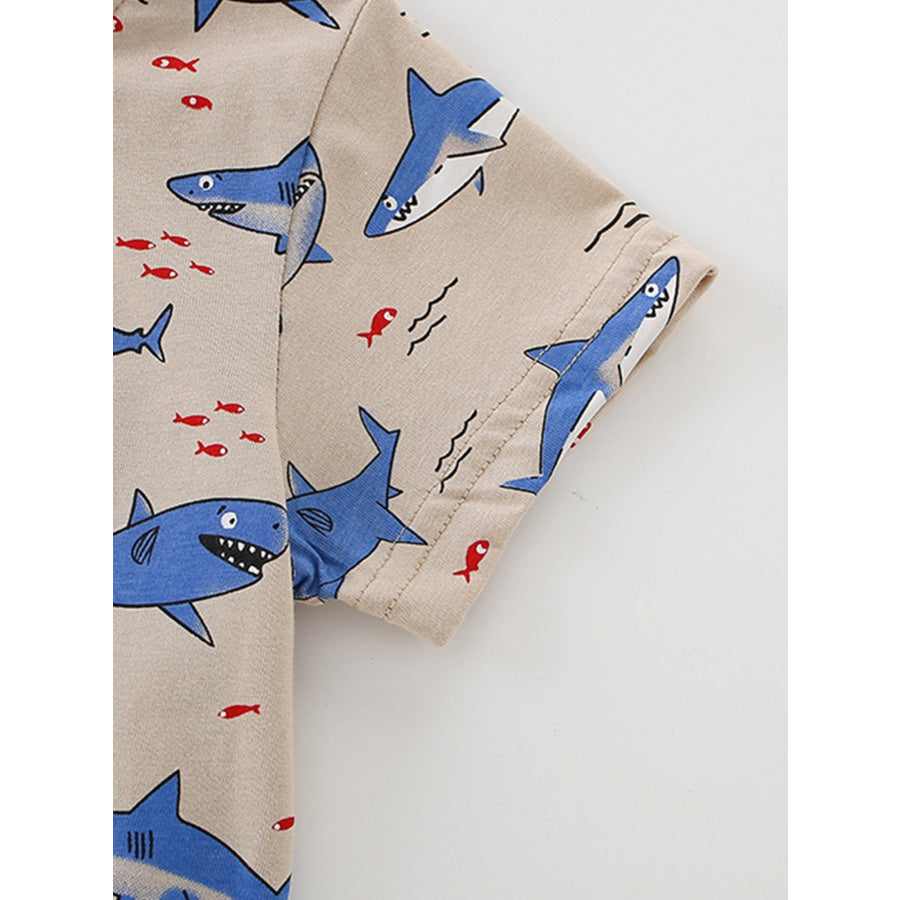 Children’s Shark Print Crew Neck T-Shirt Apparel and Accessories