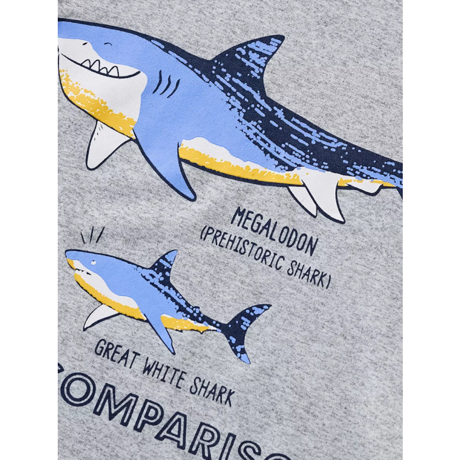 Children’s Shark Size Comparison Graphic T-Shirt Apparel and Accessories