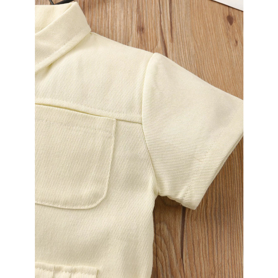 Children’s Short Sleeve Belt Jumpsuit Apparel and Accessories