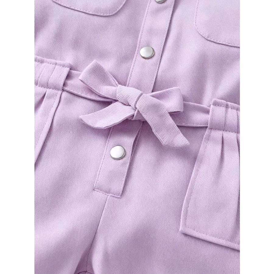 Children’s Short Sleeve Belt Jumpsuit Apparel and Accessories