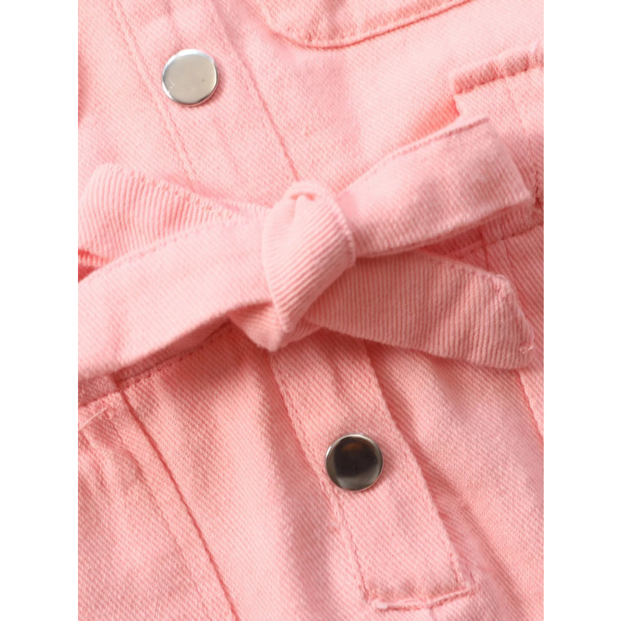 Children’s Short Sleeve Belt Jumpsuit Apparel and Accessories