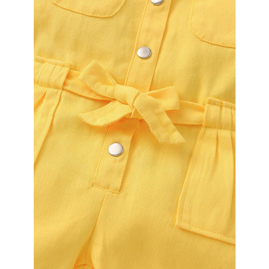 Children’s Short Sleeve Belt Jumpsuit Apparel and Accessories