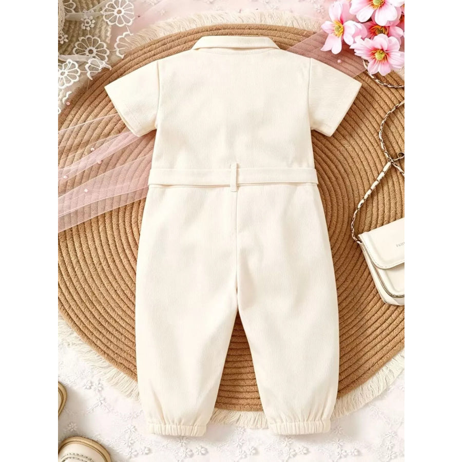 Children’s Short Sleeve Belt Jumpsuit Apparel and Accessories