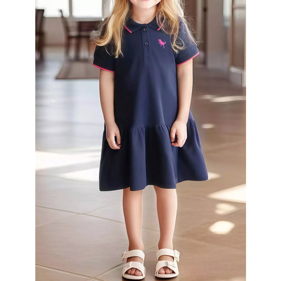 Children’s Short Sleeve Polo Dress Dark Navy / 2Y Apparel and Accessories